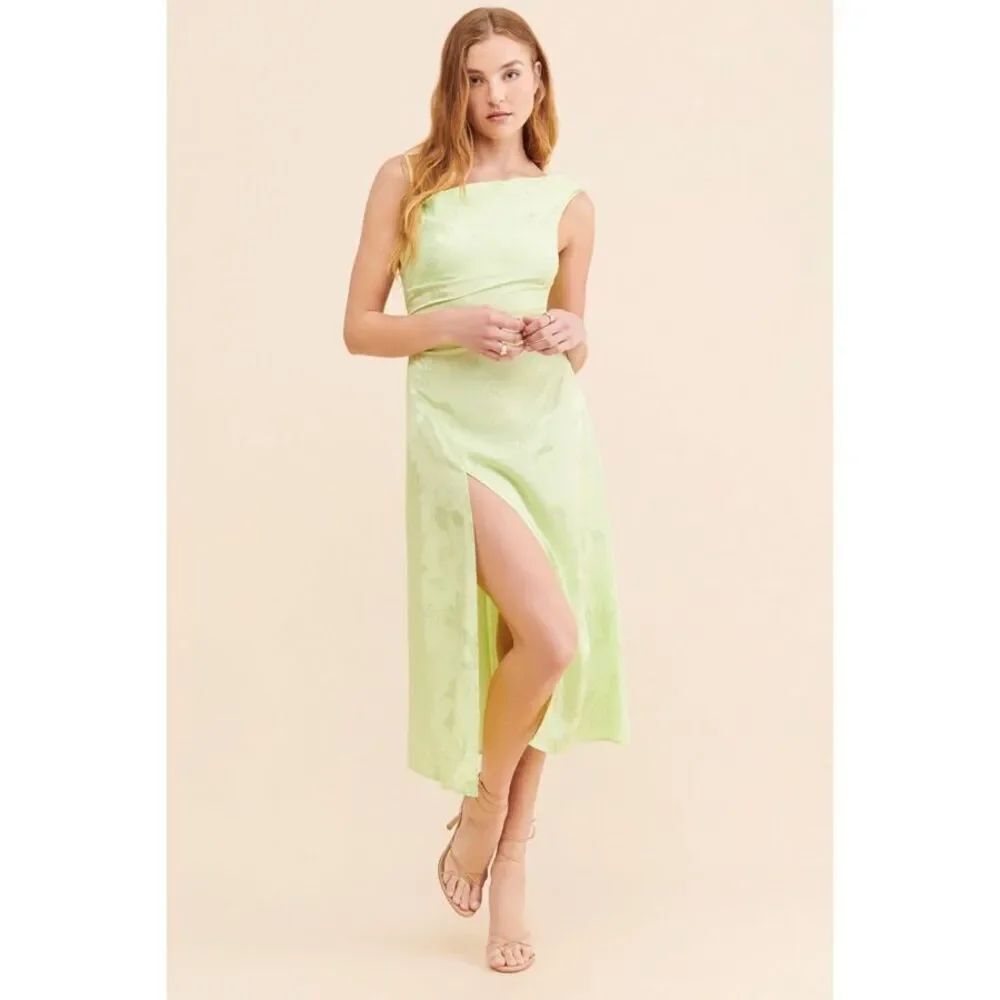 NWT For Love & Lemons Ilana Midi Dress In Green Size XS - Picture 3 of 13